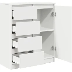 Aparador Rizo puerta + 4 cajones blanco 84x71x35 cm