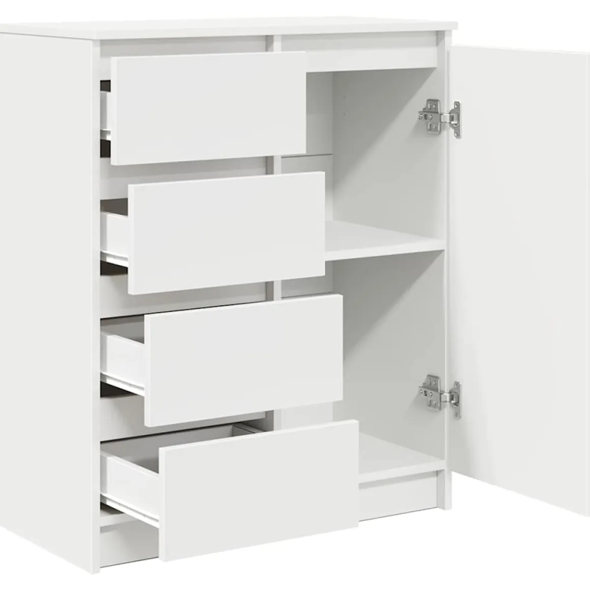 Aparador Rizo puerta + 4 cajones blanco 84x71x35 cm