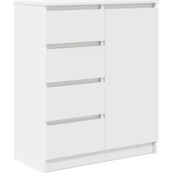 Aparador Rizo puerta + 4 cajones blanco 84x71x35 cm