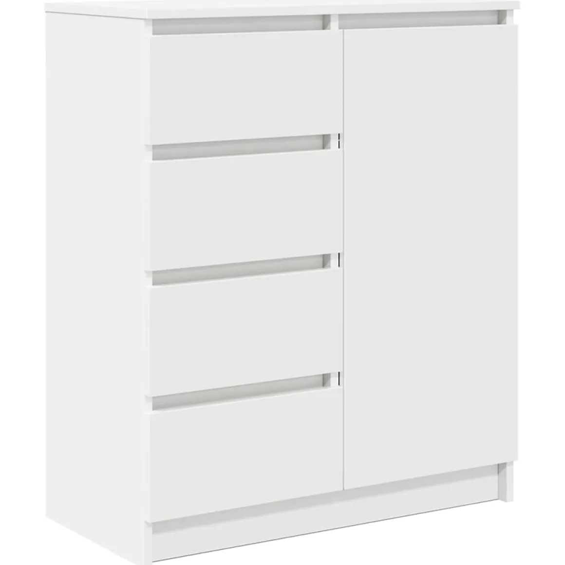 Aparador Rizo puerta + 4 cajones blanco 84x71x35 cm