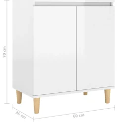 Aparador Río 2 puertas patas madera 70x60x35 cm