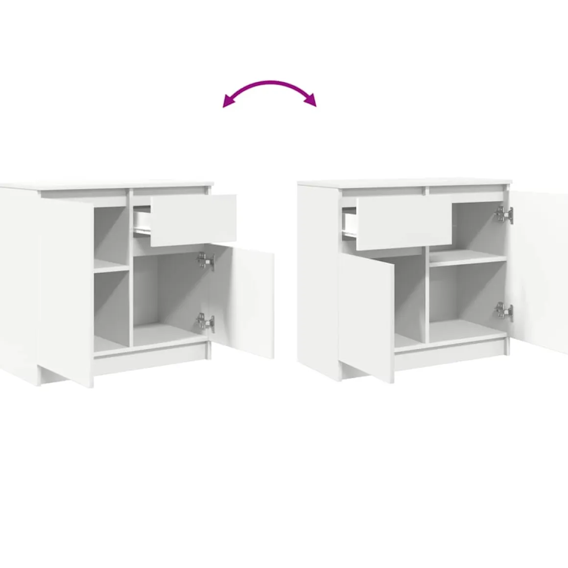 Aparador Rumba 2 puertas + cajón blanco 65x71x35 cm