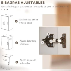 Aparador Selenita Homcom 2 armarios blanco 170,5x60x30 cm
