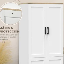 Aparador Selenita Homcom 2 armarios blanco 170,5x60x30 cm