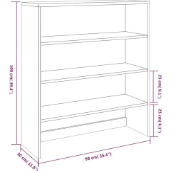 Aparador superior Hamar 3 niveles madera de pino 100x90x30 cm