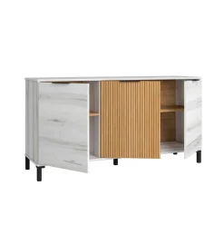 Aparador Tokio 3 puertas albo/rayado 70x136,3x40 cm