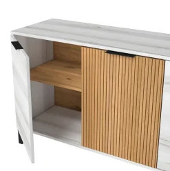 Aparador Tokio 3 puertas albo/rayado 70x136,3x40 cm