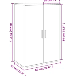 Aparador Trípoli 2 puertas + 2 estantes 84x60x31 cm