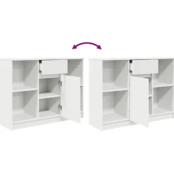 Aparador Tundra 4 compartimentos + cajón + puerta blanco 76x101x35 cm