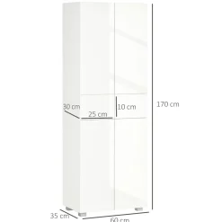 Aparador Viento Homcom 4 puertas + 2 cajones blanco 170x60x35 cm