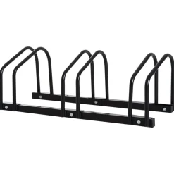 Aparcamiento para bicicletas Eloisa Homcom 3 plazas negro 27x76x33 cm