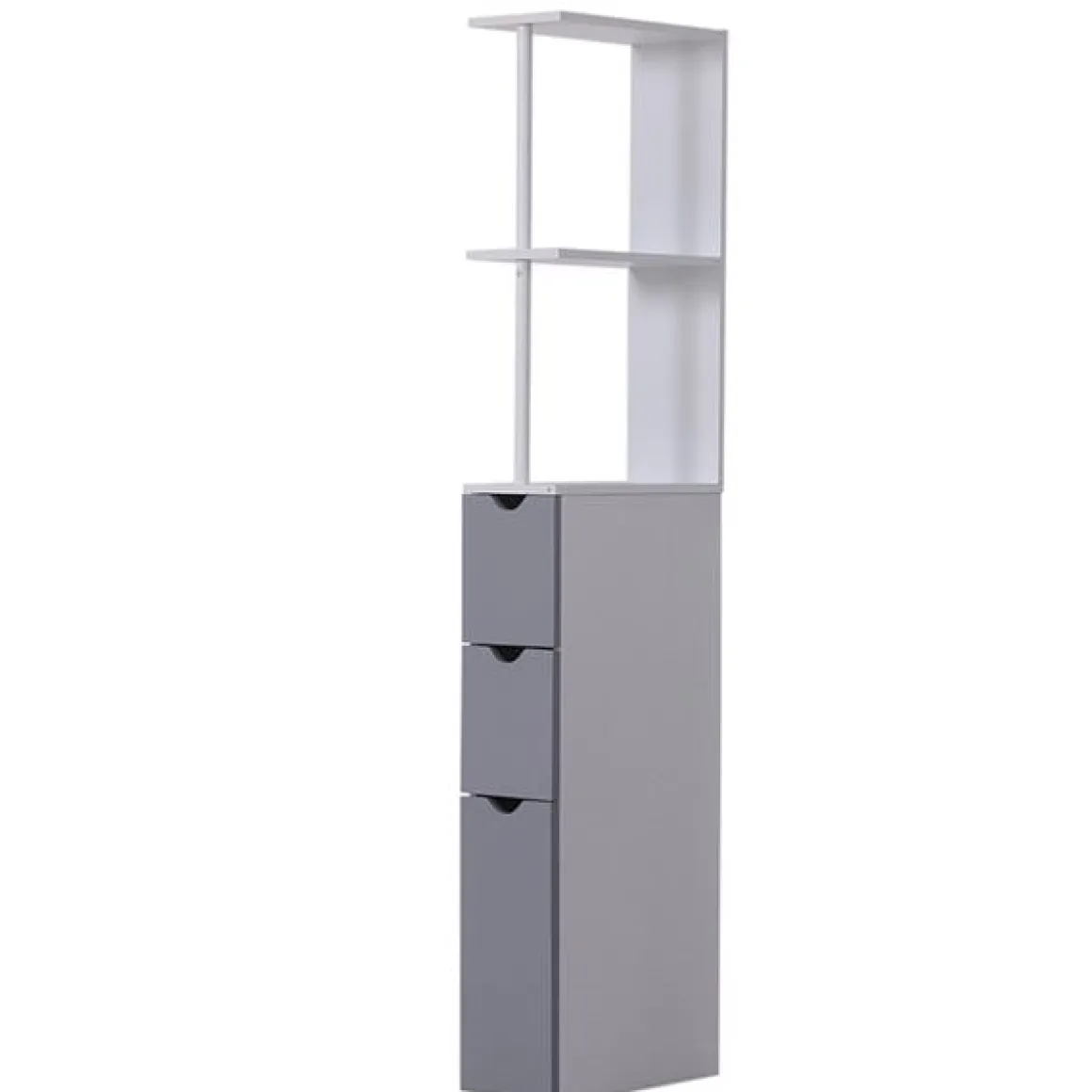 Armario alto de baño blanco/gris 15x33x136 cm