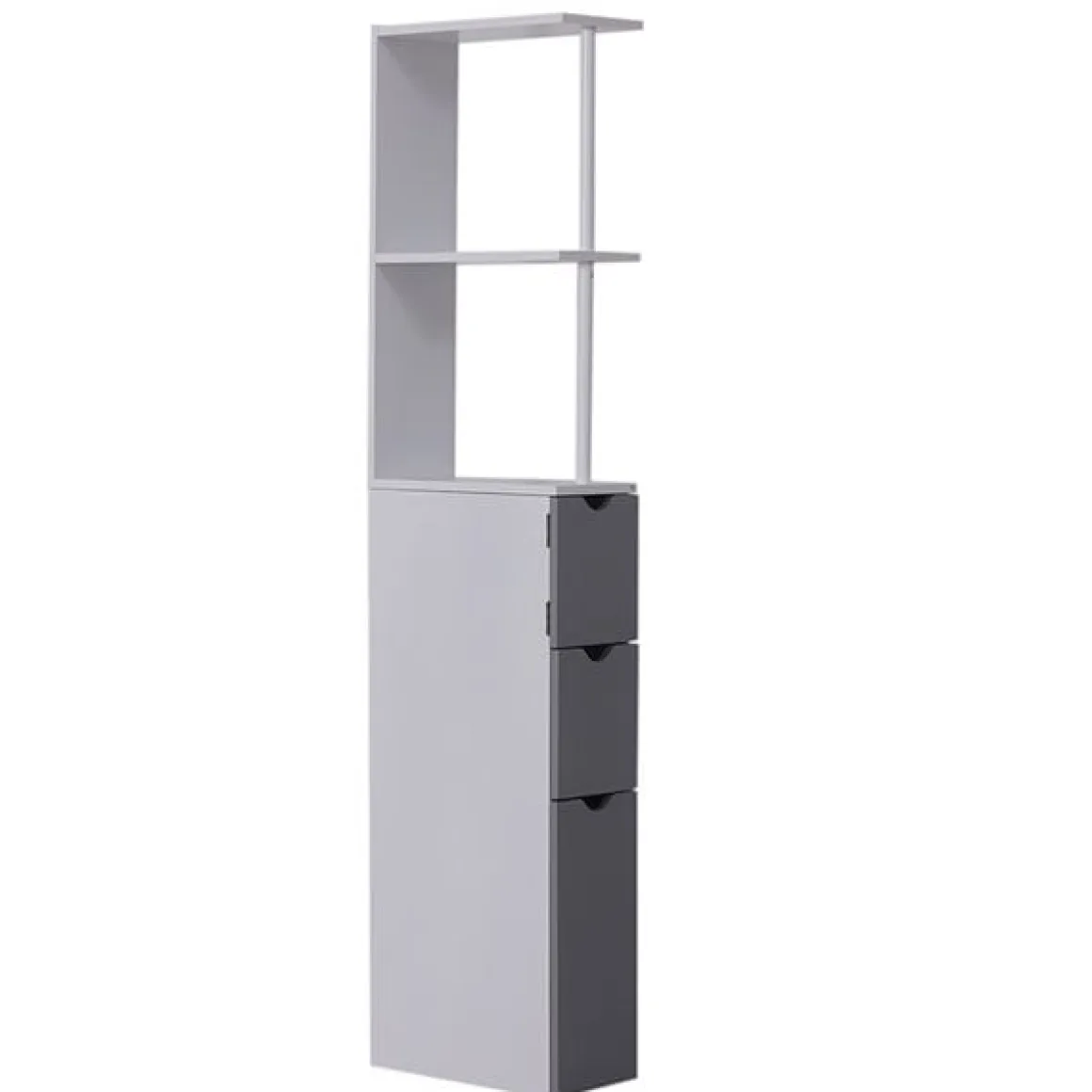 Armario alto de baño blanco/gris 15x33x136 cm
