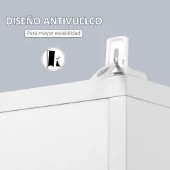 Armario alto de baño Onnie Kleankin 2 estantes + 2 puertas blanco 180x30x28 cm