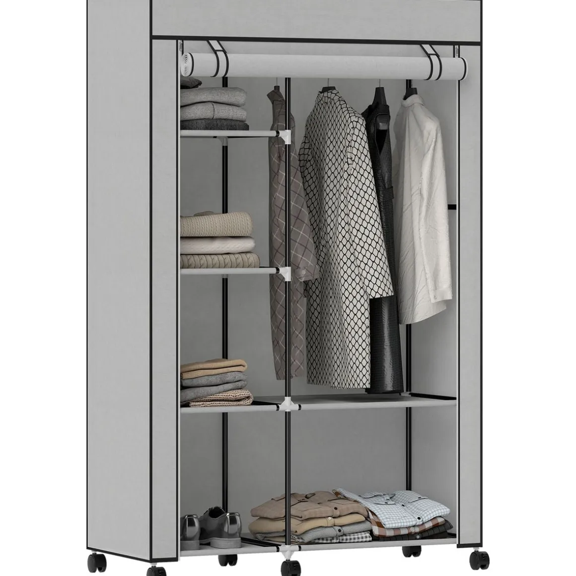 Armario Aurora Homcom 6 estantes 162,5x103x43 cm
