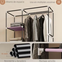 Armario Aurora Homcom 6 estantes 162,5x103x43 cm