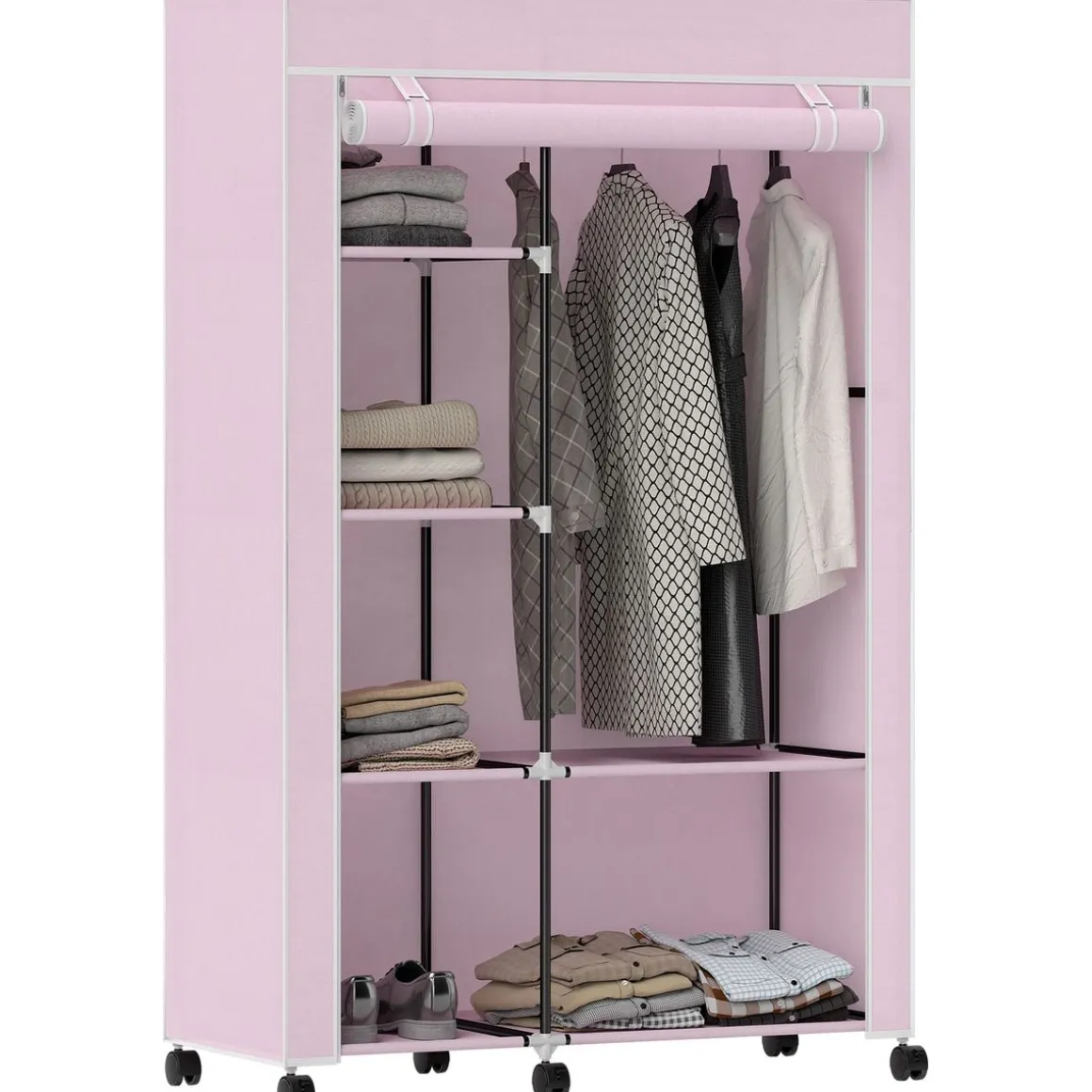 Armario Aurora Homcom 6 estantes 162,5x103x43 cm