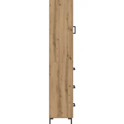 Armario auxiliar Adrianne 1 puerta + 3 cajones roble 180x34,5x34 cm