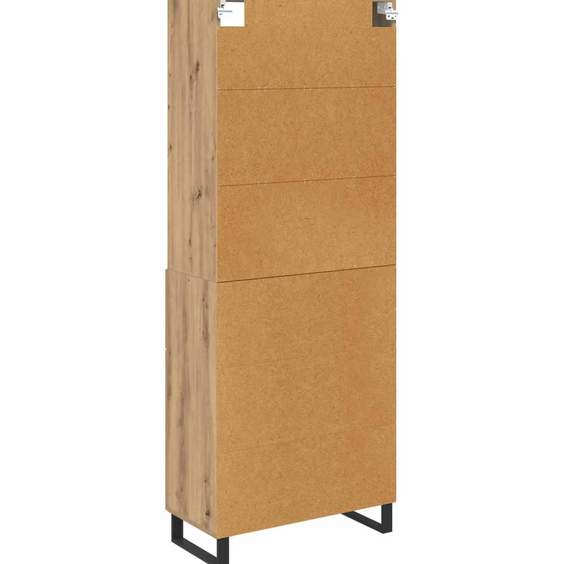 Armario auxiliar Babi 2 puertas + 2 cajones + 3 estantes roble 180x69,5x32,5 cm
