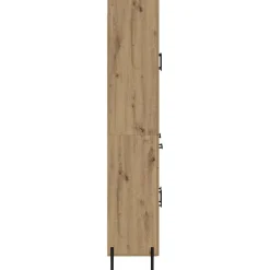 Armario auxiliar Carla 3 estantes + 2 cajones + 2 puertas roble 180x69,5x34 cm