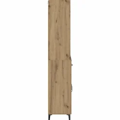 Armario auxiliar Carla 3 estantes + 2 cajones + 2 puertas roble 180x69,5x34 cm