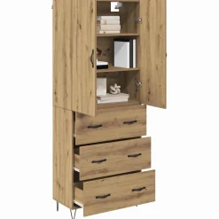 Armario auxiliar Carmina 2 puertas + 3 cajones natural 180x69,5x34 cm