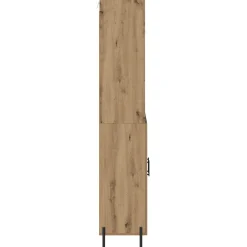 Armario auxiliar Caterina 2 puertas + 3 estantes roble 180x69,5x32,5 cm
