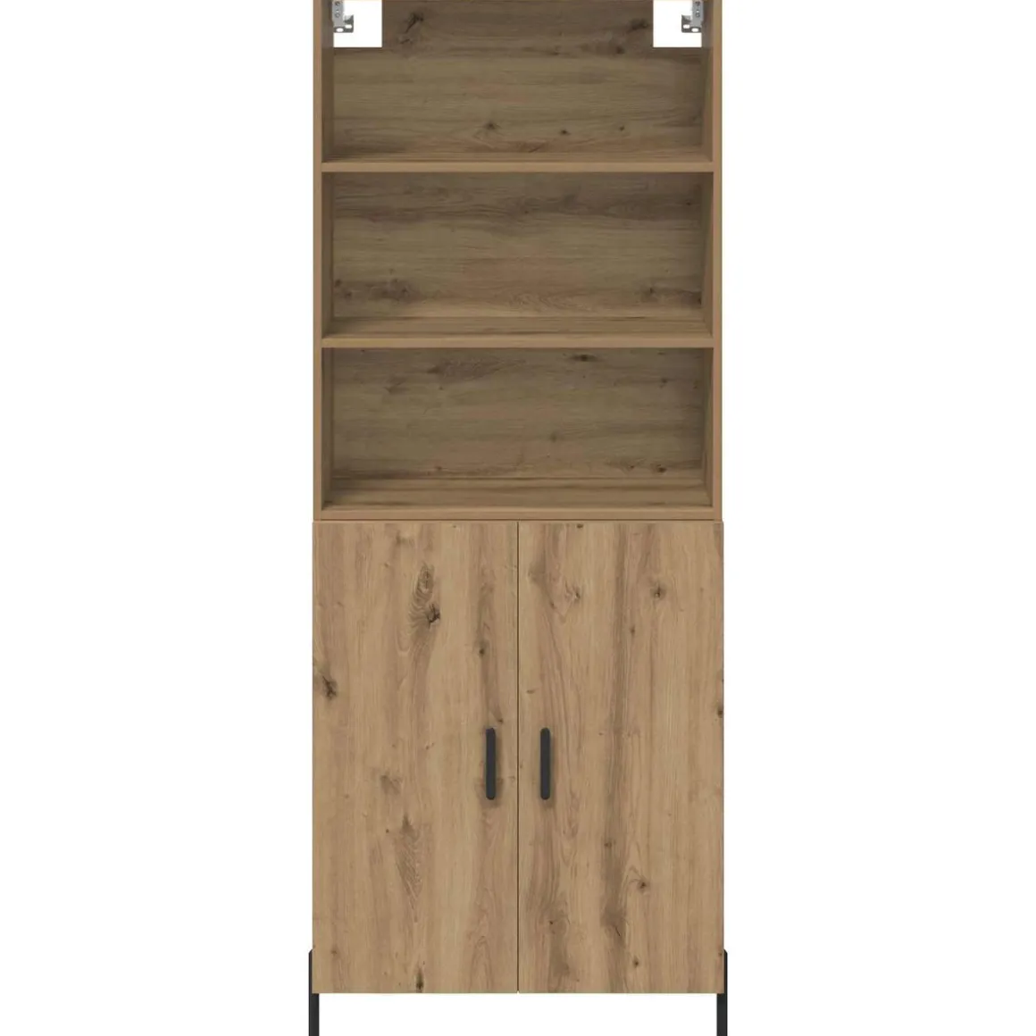 Armario auxiliar Caterina 2 puertas + 3 estantes roble 180x69,5x32,5 cm