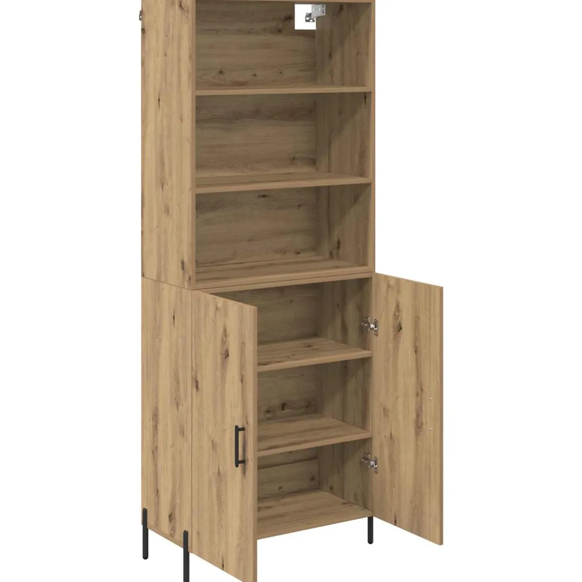 Armario auxiliar Caterina 2 puertas + 3 estantes roble 180x69,5x32,5 cm