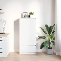Armario auxiliar Celeste doble puerta + cajón blanco 119,5x55,5x34 cm