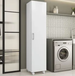 Armario auxiliar Dakshin 1 puerta + patas blanco 187x42x41 cm