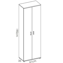 Armario auxiliar Fit 4 compartimentos blanco 190x61x35 cm