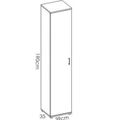 Armario auxiliar Fit 4 compartimentos blanco 190x39x35 cm