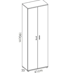 Armario auxiliar Fit 8 compartimentos blanco 190x61x35 cm