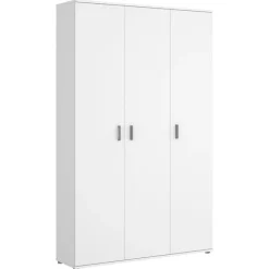 Armario auxiliar Fit 3 puertas con escobero blanco 190x116x35 cm
