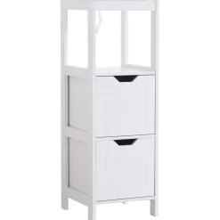 Armario auxiliar Folk Kleankin 2 cajones + estante blanco 89x30 cm
