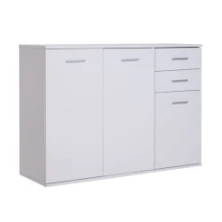 Armario auxiliar Homcom 3 armarios + 2 cajones blanco 76x106x35 cm