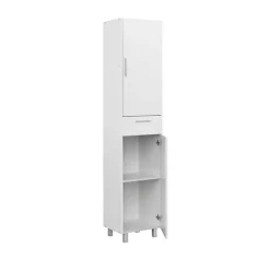 Armario auxiliar Kaixo 2 armarios + cajón blanco 187,7x41,4x34,5 cm