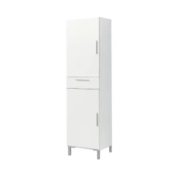 Armario auxiliar Kaixo 2 armarios + cajón blanco 187,7x41,4x34,5 cm