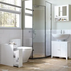 Armario auxiliar Lohia Homcom 2 cajones blanco 58x17x48 cm