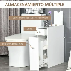 Armario auxiliar Lohia Homcom 2 cajones blanco 58x17x48 cm