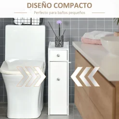 Armario auxiliar Lohia Homcom 2 cajones blanco 58x17x48 cm