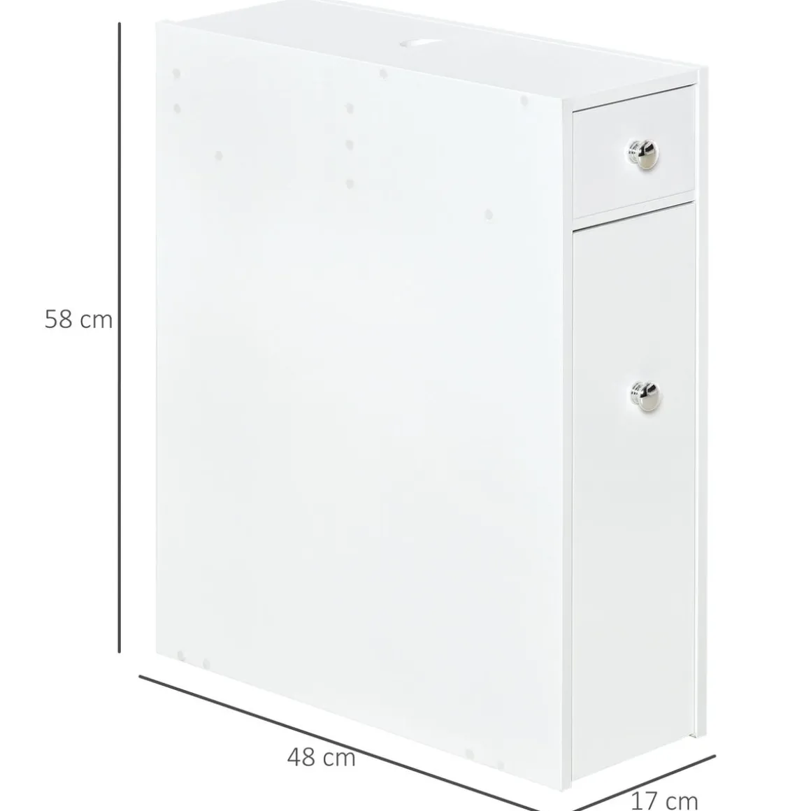 Armario auxiliar Lohia Homcom 2 cajones blanco 58x17x48 cm