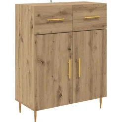 Armario auxiliar Mercedes 4 puertas + 2 cajones roble 180x69,5x34 cm