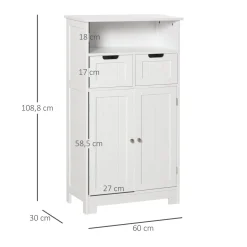 Armario auxiliar Sauce Kleankin apto para baño blanco 108,8x60x30 cm