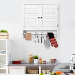 Armario auxiliar Tizza Kleankin 2 puertas con estante blanco 60x60x23 cm