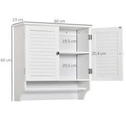 Armario auxiliar Tizza Kleankin 2 puertas con estante blanco 60x60x23 cm