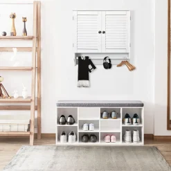 Armario auxiliar Tizza Kleankin 2 puertas con estante blanco 60x60x23 cm