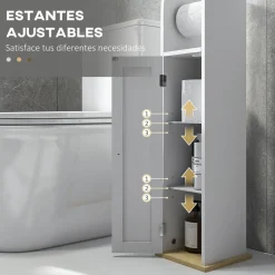 Armario auxiliar Turhe 3 compartimentos blanco 80x20x20 cm