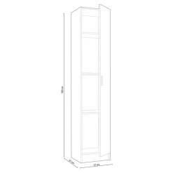 Armario auxiliar Use 1 puerta con 4 estantes 180x37x37 cm